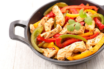 chicken fajita,chicken fillet fried with bell pepper