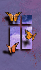 Easter Butterflies with Cross