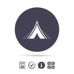 Tourist tent sign icon. Camping symbol.