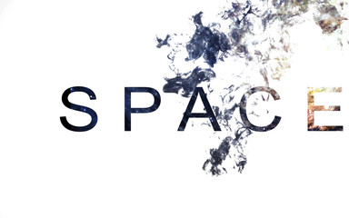 Modern space art. Dust of universe, smoke, isolated on clear white background. Elements furnished...