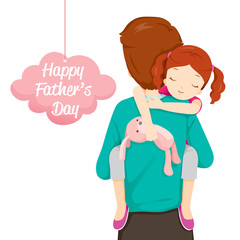 Father Carrying Sleeping Daughter, Father’s Day, Family, Parent, Offspring, Love, Relationship