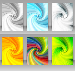 Set of abstract swirl backgrounds. Ideal for brochure & flyer cover design.