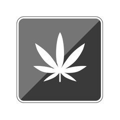App Button schwarz reflektierend Marihuana
