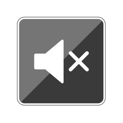 Obraz premium App Button schwarz reflektierend audio aus