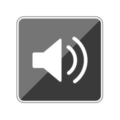App Button schwarz reflektierend audio