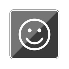 App Button schwarz reflektierend smiley glücklich
