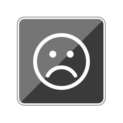 App Button schwarz reflektierend smiley traurig