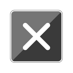 App Button schwarz reflektierend kreuz