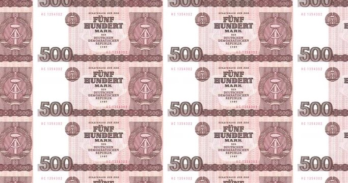 Banknotes of five hundred german marks of the old German republic, cash money
