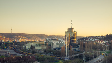 Stuttgart bei Sonnenuntergang