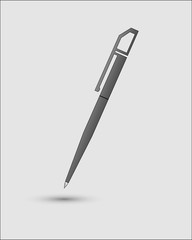 Abstract ballpoint pen. Icon handle. Vector pen.