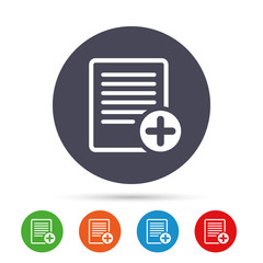 Text file sign icon. Add File document symbol.