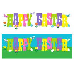 happy easter type with butterflies