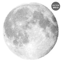 Moon vector illustration. Space abstract background.