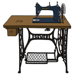 Classic treadle sewing machine - 142376472