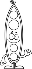 Cartoon Peapod Waving