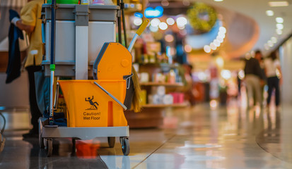 Shopping mall cleaning equipment.