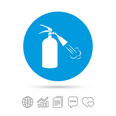 Fire extinguisher sign icon. Fire safety symbol.