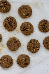 Biscuits with chocolate and nuts