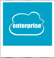 enterprise word business concept, photo frame isolated on white