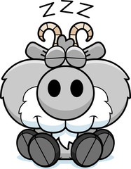 Obraz premium Cartoon Goat Napping
