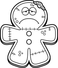 Sad Cartoon Gingerbread Zombie