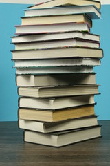 A stack of books on the table