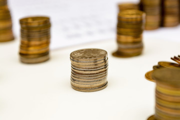 pile of coins and counting