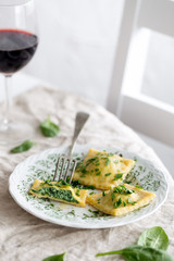 classic ravioli with spinach and ricotta cheese