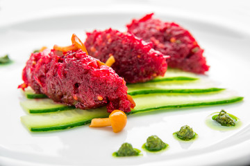 Beet salad, Vegetarian and healthy dish