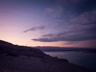 Fototapeta premium Dusk at Dique de Ullum, San Juan, Argentina