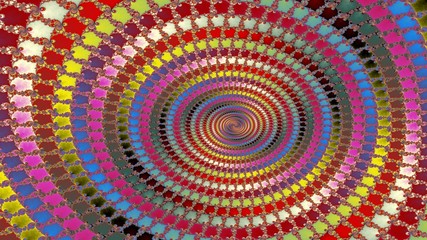 Obraz premium Mosaic. Stained glass patterns. Colored glass. Kaleidoscope. 3D surreal illustration. Sacred geometry. Mysterious psychedelic relaxation pattern.Fractal abstract texture. Digital artwork graphic magic