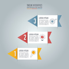 Timeline infographic business concept with 3 options.