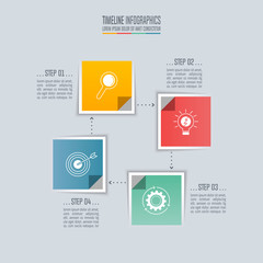 Timeline infographic business concept with 4 options.