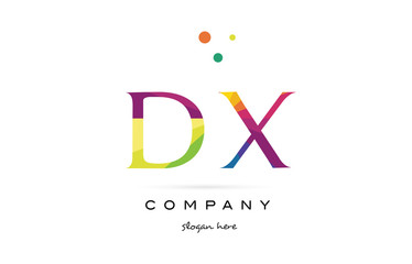 dx d x  creative rainbow colors alphabet letter logo icon