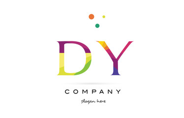 dy d y  creative rainbow colors alphabet letter logo icon