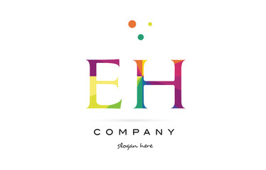 eh e h  creative rainbow colors alphabet letter logo icon