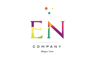en e n  creative rainbow colors alphabet letter logo icon