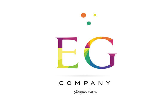 eg e g  creative rainbow colors alphabet letter logo icon