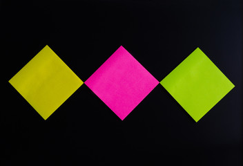 blank sticky note or post note colorful on blackboard.