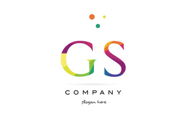 Fototapeta na wymiar gs g s creative rainbow colors alphabet letter logo icon