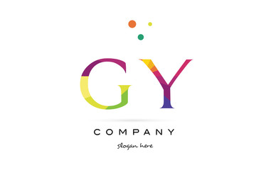 gy g y  creative rainbow colors alphabet letter logo icon