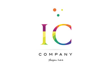 ic i c  creative rainbow colors alphabet letter logo icon