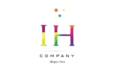 ih i h  creative rainbow colors alphabet letter logo icon