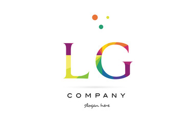 lg l g  creative rainbow colors alphabet letter logo icon