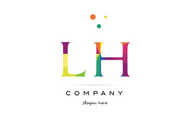 lh l h  creative rainbow colors alphabet letter logo icon