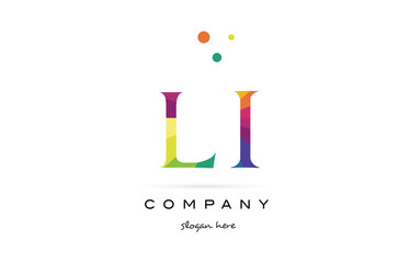 li l i  creative rainbow colors alphabet letter logo icon