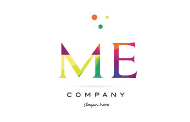 me m e  creative rainbow colors alphabet letter logo icon