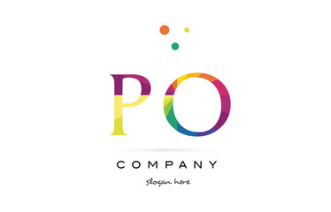 po p o  creative rainbow colors alphabet letter logo icon