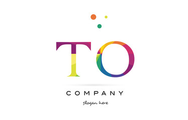 to t o  creative rainbow colors alphabet letter logo icon